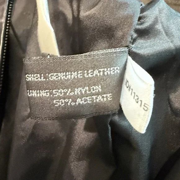 Express Black Genuine Leather Zip Front Jacket Womens Small Y2K Minimal Moto - Picture 7 of 10